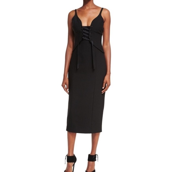 𝅺NWT Cinq A Sept “Demia” Bustier Midi Dress - Picture 2 of 13